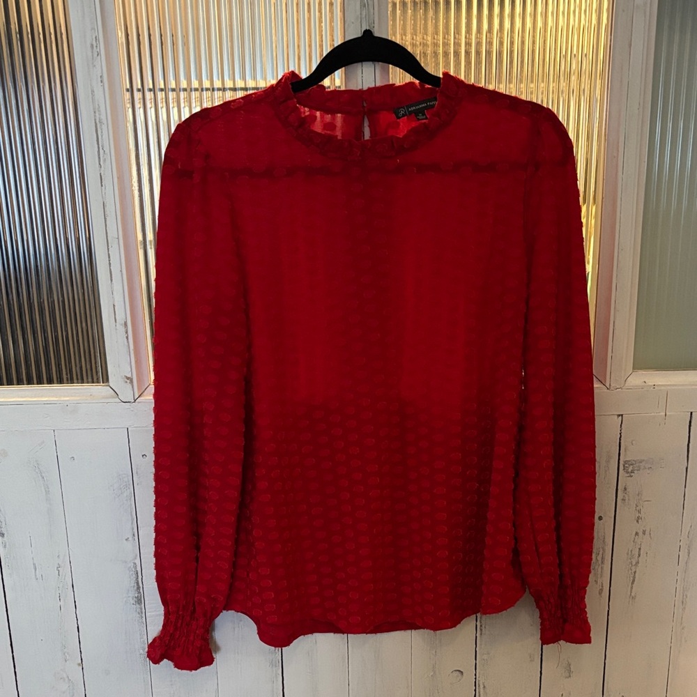 Adrianna Papell Vibrant Red Blouse